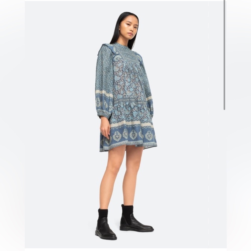 Sea NY Margo long sleeve tunic Dress XXS blue